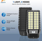 Deepn 10000W Solar Lights Outdoor, 6500K Super Bright Commercial Solar Lights with PIR Motion Sensor, Auto On/Off Dusk to Dawn IP67 Waterproof Outdoor Lighting for Yard, Driveway, Parking Lot, 2 Pack