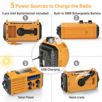Eoxsmile Emergency Radio with NOAA Weather Alert, 5000mAh Solar Hand Crank Portable AM/FM Shortwave Radio, Rechargeable Battery Powered, USB Charger, Flashlight, SOS Alarm for Home Outdoor Survival