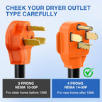 Nilight EV Adapter Cord 30 Amp to 50 Amp 4 Prong Pure Copper New Dryer Outlet to EV Plug Conversion Heavy Duty 10 Gauge Wire Nema 14-30P to 14-50R 30M/50F for Level 2 EVs Using