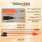 COMeap Solar Panel Adapter for Jackery, 6FT/1.8M Compatible with MC-4 to DC 8mm Extension Cable with DC7909 to DC8020/DC5525 Connector for GZ Yeti Bluetti Solar Generator Power Station 12AWG - Orange