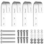 Anbte 4PCS Solar Panel Mounting Brackets for Balcony, Stainless Steel Universal PV Module Hooks, Anti-Corrosion Solar Panel Mounting Kit for Balcony, Flat Roof, Garage Roof, Silver