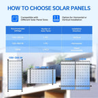 45" Solar Panel Mount Brackets Adjustable Solar Panel Tilt Mount Brackets for 100-400 Watts Solar Panel 2400Pa Windproof for Roof, RV, Ground, Boat and Off-Grid (Brackets)