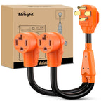 Nilight EV Adapter Cord 30 Amp to 50 Amp 4 Prong Pure Copper New Dryer Outlet to EV Plug Conversion Heavy Duty 10 Gauge Wire Nema 14-30P to 14-50R 30M/50F for Level 2 EVs Using