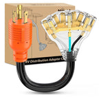 Nilight EV Adapter Cord 30 Amp to 50 Amp 4 Prong Pure Copper New Dryer Outlet to EV Plug Conversion Heavy Duty 10 Gauge Wire Nema 14-30P to 14-50R 30M/50F for Level 2 EVs Using