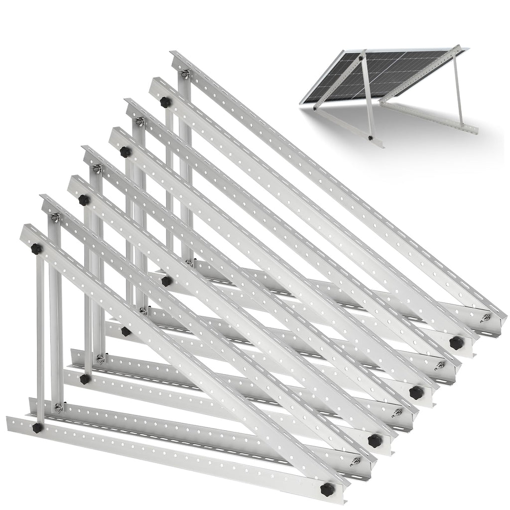 Solar Panel Mounting Brackets, 2 Sets Adjustable Solar Panel Tilt Mount Brackets, 14-27IN Adjust Solar Panel Rack, Support up to 100-450 Watt Mounting Bracket Set, Portable Stand for Roof RV Boat