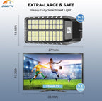 Deepn 10000W Solar Lights Outdoor, 6500K Super Bright Commercial Solar Lights with PIR Motion Sensor, Auto On/Off Dusk to Dawn IP67 Waterproof Outdoor Lighting for Yard, Driveway, Parking Lot, 2 Pack