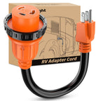 Nilight EV Adapter Cord 30 Amp to 50 Amp 4 Prong Pure Copper New Dryer Outlet to EV Plug Conversion Heavy Duty 10 Gauge Wire Nema 14-30P to 14-50R 30M/50F for Level 2 EVs Using