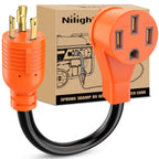 Nilight EV Adapter Cord 30 Amp to 50 Amp 4 Prong Pure Copper New Dryer Outlet to EV Plug Conversion Heavy Duty 10 Gauge Wire Nema 14-30P to 14-50R 30M/50F for Level 2 EVs Using
