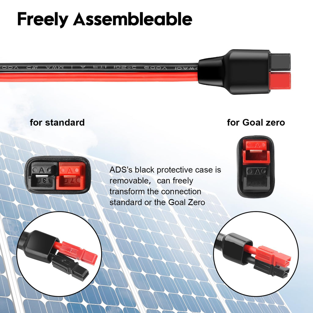 Anderson Y Splitter Cable 1 to 4 Solar Panel Branch Parallel Adapter | Compatible with GZ, High Power Pole Port Connector, for Solar Generator Power Station 18.5 Inch
