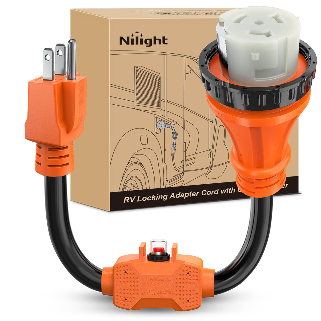 Nilight EV Adapter Cord 30 Amp to 50 Amp 4 Prong Pure Copper New Dryer Outlet to EV Plug Conversion Heavy Duty 10 Gauge Wire Nema 14-30P to 14-50R 30M/50F for Level 2 EVs Using