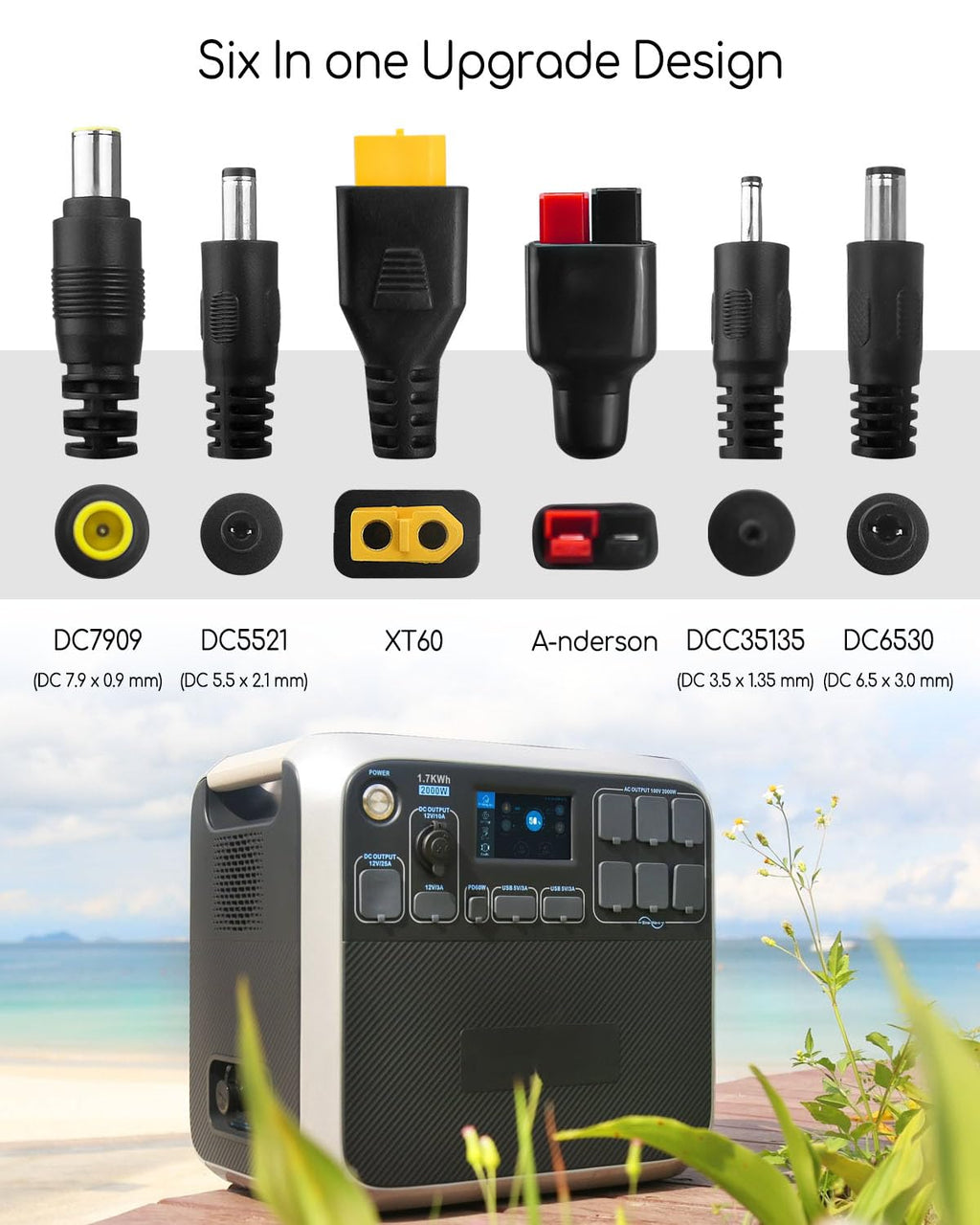 PNYZIK Upgraded 6-in-1 Solar Connector Kit 3.93Ft for Portable Motors and Solar Panels/Motors, 100CM Universal Solar Adapter Connecting Harness with Female and Male Connectors, 1 Pc