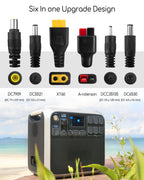 PNYZIK Upgraded 6-in-1 Solar Connector Kit 3.93Ft for Portable Motors and Solar Panels/Motors, 100CM Universal Solar Adapter Connecting Harness with Female and Male Connectors, 1 Pc
