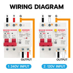 HCOVTXR 120V-240V Circuit Breaker with Leakage Protection,40 Amp RCBO and Surge Protector Breaker,DIN Rail Mount Ground Fault Circuit Breaker for Residential Industrial Outdoor