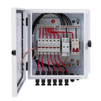 Elnuimex 6 String Metal Solar Combiner Box, PV Combiner Box with 20A Rated Current Fuse, Surge Protective Device & 63A Air Circuit Breaker (6 String)