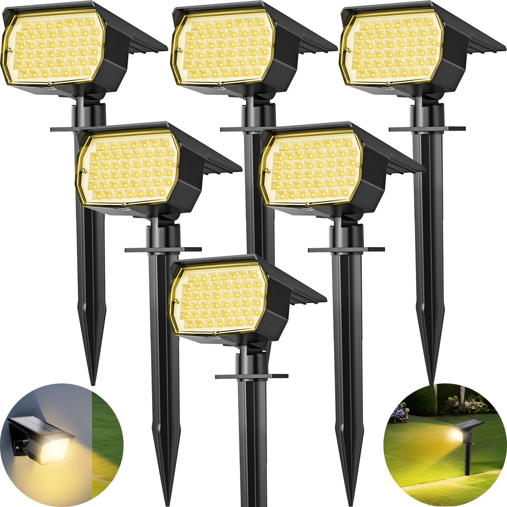 Tadyreal Solar Spot Lights Outdoor 10 Pack, [46 LED/3 Modes] Solar Landscape Spotlights Waterproof, 2-in-1 Auto On/Off Solar Powered Lights for Outside Yard Garden Wall Pathway(Cool White)