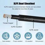 8 AWG Solar Extension Cable 50FT Black + 50FT Red, 8 Gauge Solar Panel Wire Male to Female Tinned Copper Wire for Solar Panel, Automotive, RV, Boat, Outdoors