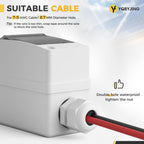 YQBYJING Solar Panel Disconnect Switch 32Amp DC AC Miniature Circuit Breaker 500V 2 Poles with PV Connector and IP65 Waterproof UV-Proof Box for Outdoor Solar PV Homes Battery
