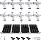 Solar Panel Mounting Bracket Kit, 10Pcs Upgraded Longer Stronger 6 inch Rails Solar Panel Mount for 1-4pcs Thickness 1.4” Solar Panels, w/ Water Drain Clips for Shingle,Slate,Metal and Tin roof