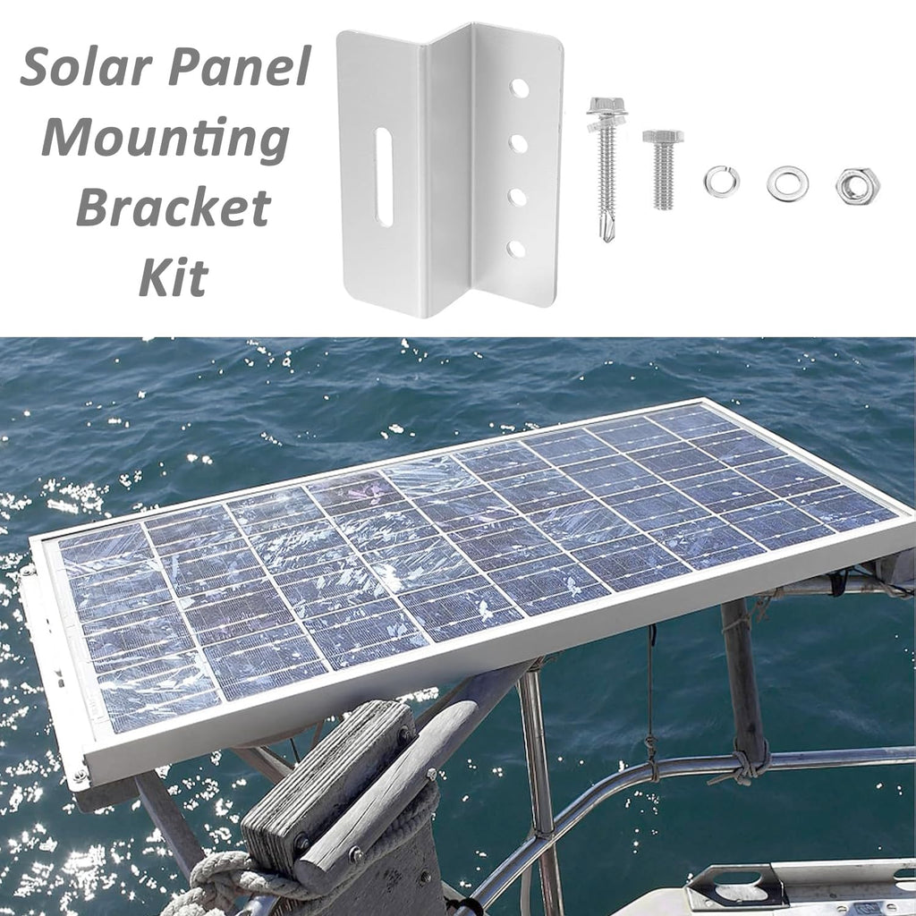 Solar Panel Mounting Brackets,4PCS Aluminum Z Brackets Kit with Hex & Self-Tapping Screws for RV Roof,Boat,Van,Camper-Easy Install,Waterproof