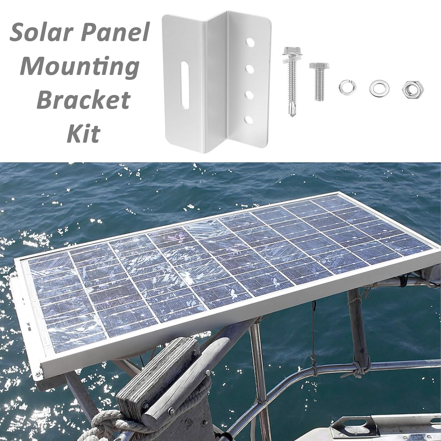 Solar Panel Mounting Brackets,4PCS Aluminum Z Brackets Kit with Hex & Self-Tapping Screws for RV Roof,Boat,Van,Camper-Easy Install,Waterproof