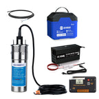 ECO-WORTHY 400W Solar Well Pump Kit, 24V Stainless Steel Deep Well Solar Pump System with 30 Lithium Battery, Controller and Cable for Garden, Tank, Farm, Delivered in Multiple Packages