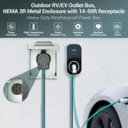Nema 14-50 EV Outlet with Wall Plate Kit, Heavy Duty 50 amp EV Charging Straight Blade Device Receptacle, 3-Pole 4-Wire Grounding, 50A 125/250V,ETL Listed,Black