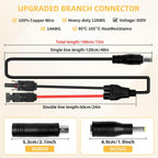 DC 8mm Adapter Cable Compatible for Jackery,Solar Connector Converter,Solar Panel Adapter with DC7909 to DC8020/DC5525 Connector,Compatible with MC-4 to DC 8MM/0.3IN Extension Cable