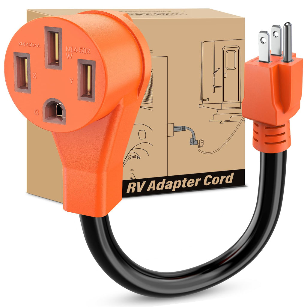 Nilight EV Adapter Cord 30 Amp to 50 Amp 4 Prong Pure Copper New Dryer Outlet to EV Plug Conversion Heavy Duty 10 Gauge Wire Nema 14-30P to 14-50R 30M/50F for Level 2 EVs Using