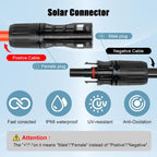 8 AWG Solar Extension Cable 50FT Black + 50FT Red, 8 Gauge Solar Panel Wire Male to Female Tinned Copper Wire for Solar Panel, Automotive, RV, Boat, Outdoors