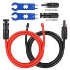 10AWG Solar Extension Panel Cable - 50FT Solar Wire with Waterproof Female and Male Connector and Solar Panel Adaptor Kit Tool PV Wire for RV, Home, Boat, Solar Panels(50feet Red + 50feet Black)