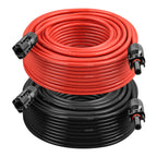 10AWG Solar Extension Cable 5FT – 2 Pack Red & Black PV Wire with Solar Connectors, 84-Strand Tinned Copper, Dual XLPE Insulated, Outdoor UV-Resistant Cable for RV, Inverter, Battery