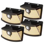 Aootek New Solar Motion Sensor Lights 120 LEDs with Lights Reflector,270° Wide Angle, IP65 Waterproof, Step Lights for Front Door, Yard, Garage, Deck (Black, Daylight White, 6-Pack)