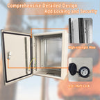 NBCYUNER 16x12x8 Electrical Enclosure Box NEMA 4 Outdoor Enclosure, IP66 Waterproof & Dustproof Cold-Rolled Carbon Steel Hinged Junction Box for Outdoor Indoor Use