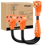 Nilight EV Adapter Cord 30 Amp to 50 Amp 4 Prong Pure Copper New Dryer Outlet to EV Plug Conversion Heavy Duty 10 Gauge Wire Nema 14-30P to 14-50R 30M/50F for Level 2 EVs Using