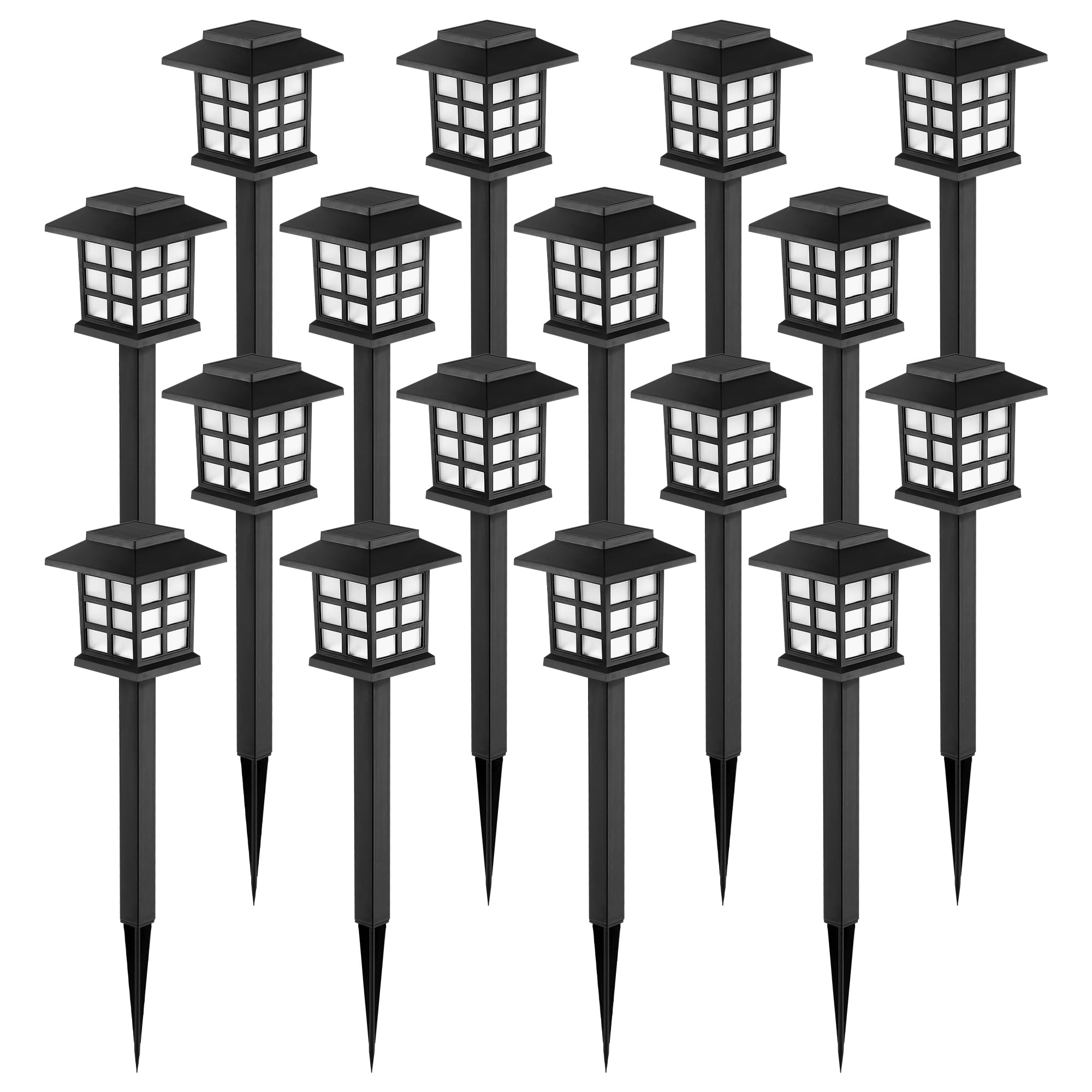 GIGALUMI Solar Outdoor Lights,12 Pack LED Solar Lights Outdoor Waterproof, Solar Walkway Lights Maintain 10 Hours of Lighting for Your Garden, Landscape, Path, Yard, Patio, Driveway