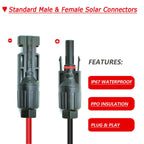Magiktech Solar Panel Kits Charge Cable Compatible with Anderson Adapter and Solar Connectors for Portable Power Stations Solar Generators (10AWG 6 FT Horizontal)