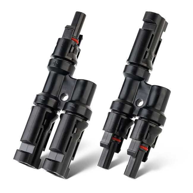 Pjerjzn Solar Panel Connector 2 to 1 Solar Y Branch Solar Panel Splitter 2 Way 1000V FMM+MFF Y Branch Solar Panel Parallel Connectors for Parallel Connection Between Solar Panels (1 Pair 2 to 1) Hover Image