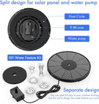 AISITIN 3.5W Solar Fountain Pump for Water Feature Outdoor DIY Solar Bird Bath Fountain with Multiple Nozzles, Solar Powered Water Fountain for Garden, Ponds, Fish Tank and Aquarium