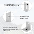 L Foot Solar Mount,Aluminum Alloy Photovoltaic Solar Panel Mounting L Brackets for Roof PV System Waterproof & Weather Proof,Strong Load (20PCS)