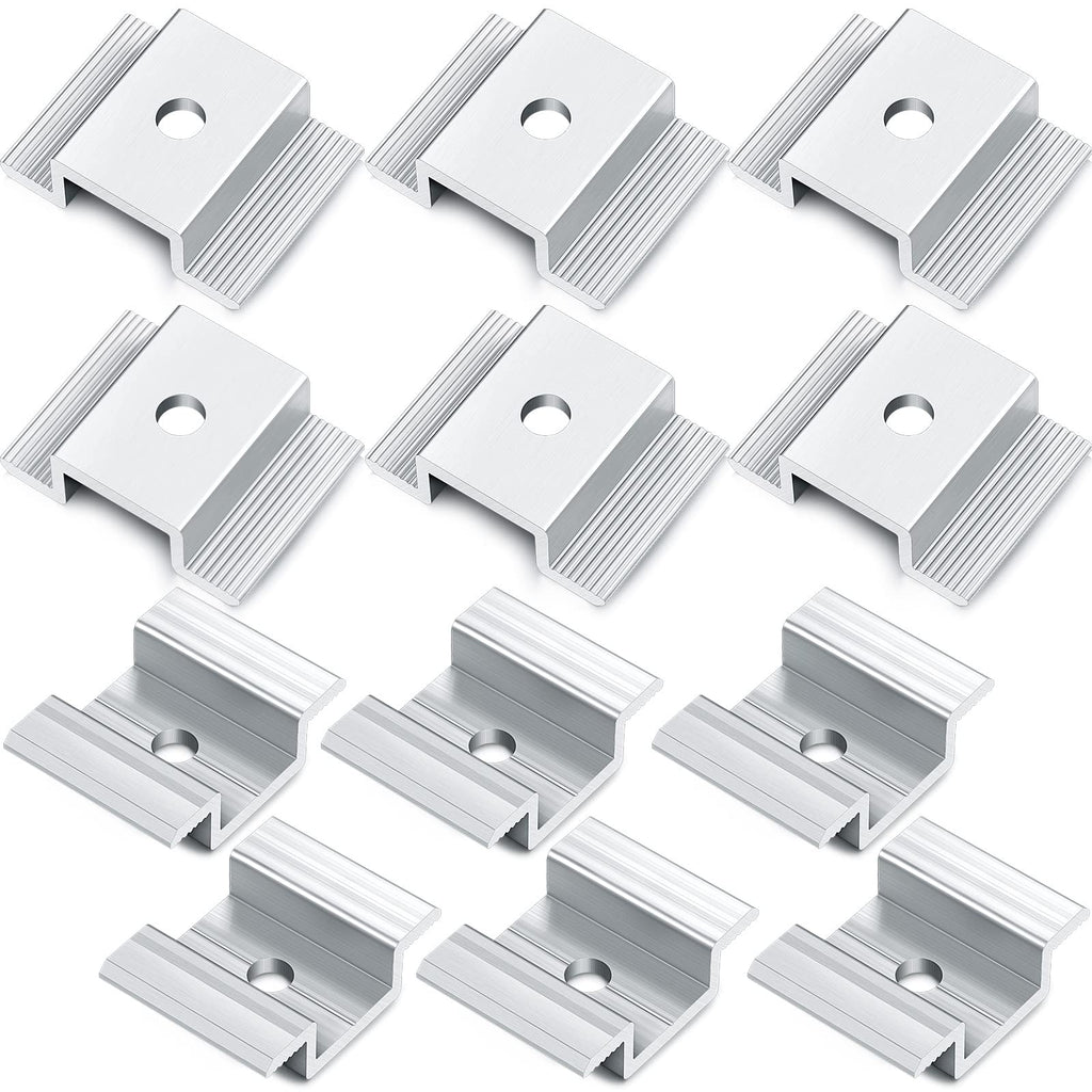 Zhengmy 100 Pack Solar Panel Mid Clamps 1.06 Inch Solar Panel Bracket Aluminium Mounting Accessories Aluminum Solar Mid Clamp for Solar Panel Mounting Solar Panel Mid Clamp