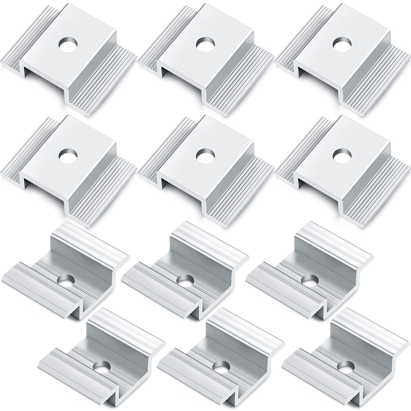 Zhengmy 100 Pack Solar Panel Mid Clamps 1.06 Inch Solar Panel Bracket Aluminium Mounting Accessories Aluminum Solar Mid Clamp for Solar Panel Mounting Solar Panel Mid Clamp