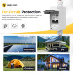 YQBYJING Solar Panel Disconnect Switch 32Amp DC AC Miniature Circuit Breaker 500V 2 Poles with PV Connector and IP65 Waterproof UV-Proof Box for Outdoor Solar PV Homes Battery