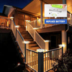 VOLISUN Solar Post Cap Lights: 8 - Pack Outdoor Deck Post Cap Lights White for Dock Fence Waterproof 2 Color Modes,4x4/6x6 Wooden/Vinyl Posts