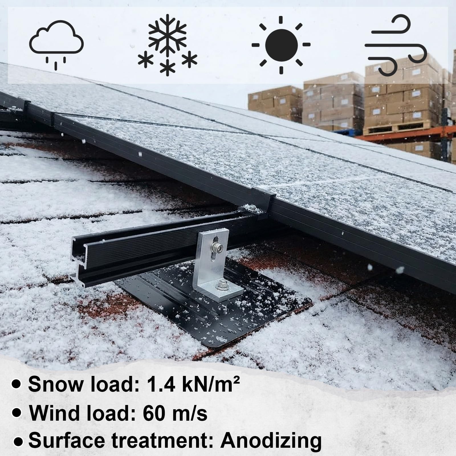 Otoolling 12 Pack Solar Racking Aluminum L Bracket with Flashing for Solar Panel Mounting PV Module Roof Racking Kit for Asphalt Shingle Composition Roofs Waterproof with EPDM Gasket Hardware(12inch)