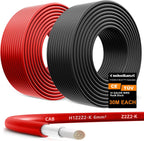 Oududianzi 2x100 Feet Solar Panel Wire, 10AWG Solar Wire Tinned Copper PV Cable for Outdoor Automotive RV Solar Panels Boat Marine