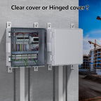 ANIMACYN Electrical Junction Box, Ventilated Design, Cable Grommets, Indoor/Outdoor Use with Mounting Panel & Hinged Cover. Waterproof IP 65. (Grey Cover, 13"x13"x5.1")