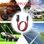 ELFCULB 2 Pin Power Industrial Circular Connector 10AWG Furion Solar Plug to SAE Connector with SAE Reverse Adapter for RV Solar Ports Solar Panel Suitcase(2FT)