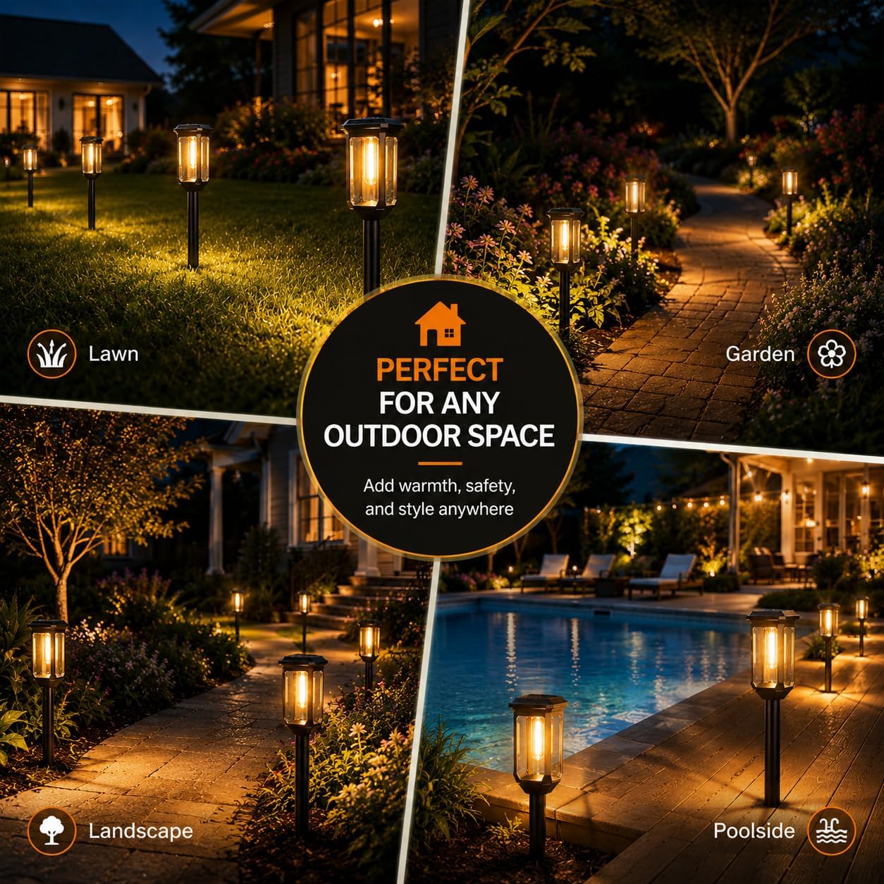 Tenmiro-Solar-Pathway-Lights-Outdoor-8-Pack-LED-Solar-Powered-Garden-Lights-Waterproof-IP65-Auto-On/Off-Outdoor-Light-for-Yard-Lawn-Patio-Path-Walkway-Driveway-Landscape-Lighting-Decor-3000K