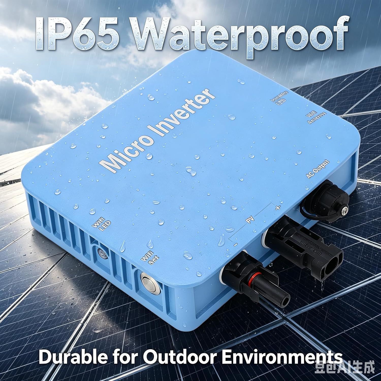500W Micro Inverter Grid Tie, Solar Grid Tie Inverter with MPPT, IP65 Weatherproof Aluminum Alloy Micro Inverter for Home Power Station and School, Plug-in Solar Micro Inverter
