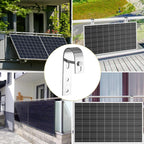 Anbte 4PCS Solar Panel Mounting Brackets for Balcony, Stainless Steel Universal PV Module Hooks, Anti-Corrosion Solar Panel Mounting Kit for Balcony, Flat Roof, Garage Roof, Silver